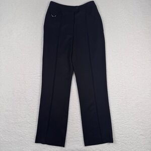 Kallmeyer Helena Pintuck Trouser Womens 2 Wool Slim Relaxed Pant Lined Black